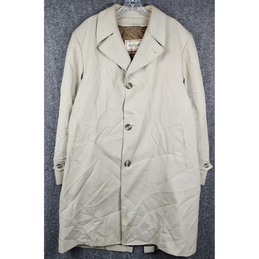 Gleneagles Trench Coat Mens 42 Tan Executive Collection Rain Repellent USA Made